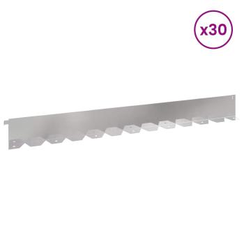 Raseneinfassung 30 stk. 102 x 10 x 4 cm Stahl Silber