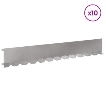 Raseneinfassung 10 stk. 102 x 15 x 4 cm Stahl Silber