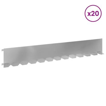 Raseneinfassung 20 Stk. 102 x 15 x 4 cm Stahl Silber