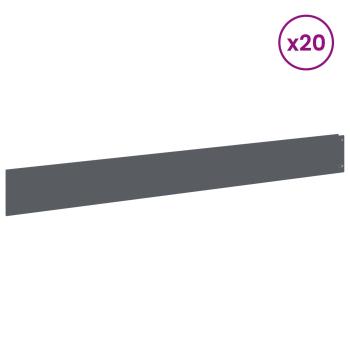 Rasenkante 20 stk. 100 x 12 cm Stahl Anthrazit