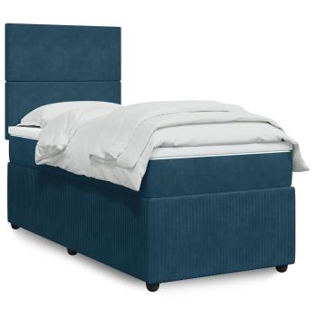 ARDEBO.de - Boxspringbett mit Matratze Dunkelblau 80x200 cm Samt