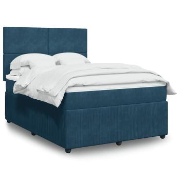 ARDEBO.de - Boxspringbett mit Matratze Dunkelblau 160x200 cm Samt