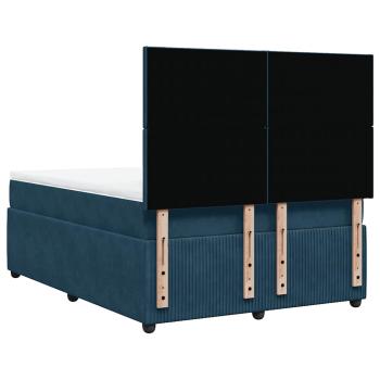 Boxspringbett mit Matratze Dunkelblau 160x200 cm Samt