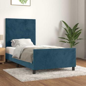 ARDEBO.de - Bettgestell ohne Matratze Dunkelblau 80x200 cm Samt