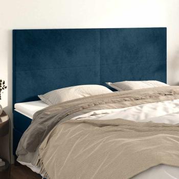 ARDEBO.de - Kopfteil Dunkelblau 160 x 5 x 118/128 cm Samt
