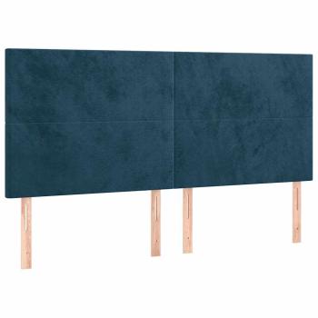 Kopfteil Dunkelblau 160 x 5 x 118/128 cm Samt