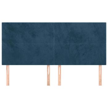 Kopfteil Dunkelblau 160 x 5 x 118/128 cm Samt