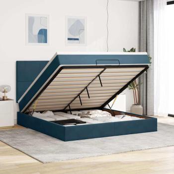 ARDEBO.de - Ottoman-Bett mit Matratzen Dunkelblau 160x200 cm Samt