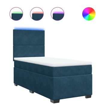 Boxspringbett mit Matratze Blau 80x200 cm Samt