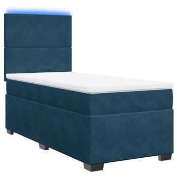 Boxspringbett mit Matratze Blau 80x200 cm Samt
