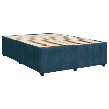 Boxspringbett mit Matratze Blau 160x200 cm Samt