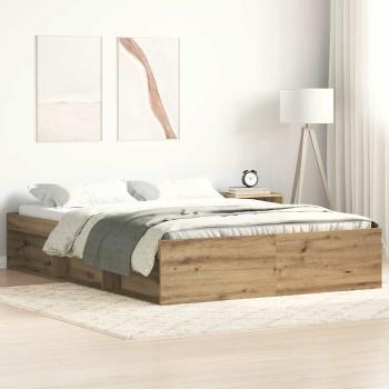 ARDEBO.de - Bettgestell ohne Matratze Artisan-Eiche 160x200cm Holzwerkstoff