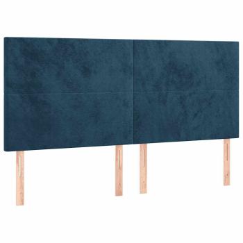 Boxspringbett mit Matratze Dunkelblau 160x200 cm Samt