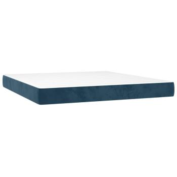 Boxspringbett mit Matratze & LED Dunkelblau 160x200 cm Samt