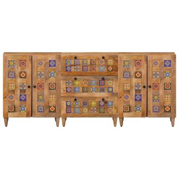 Sideboard 3 pcs Natur 60 x 33,5 x 75 cm Massivholz Mango