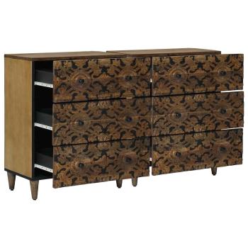 Sideboard 2 pcs Braun 60 x 33,5 x 75 cm Massivholz Mango