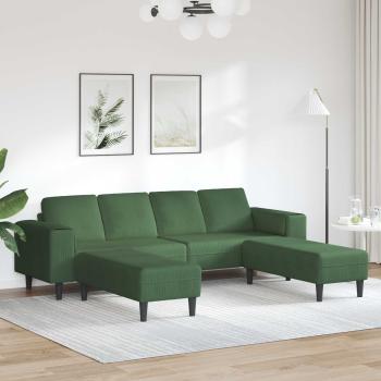 ARDEBO.de - Sofa Dunkelgrün 250 x 188 x 76 cm Cordstoff