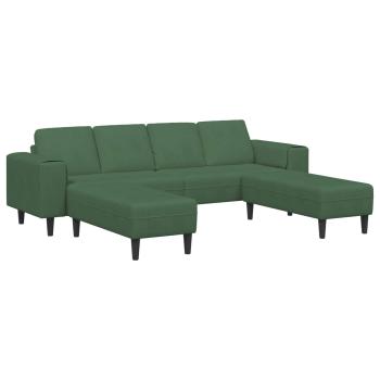 Sofa Dunkelgrün 250 x 188 x 76 cm Cordstoff