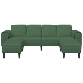 Sofa Dunkelgrün 250 x 188 x 76 cm Cordstoff