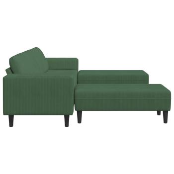 Sofa Dunkelgrün 250 x 188 x 76 cm Cordstoff