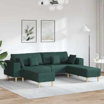 ARDEBO.de - Sofa mit Kissen 3 pcs Dunkelgrün Stoff
