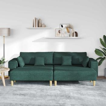 Sofa mit Kissen 3 pcs Dunkelgrün Stoff