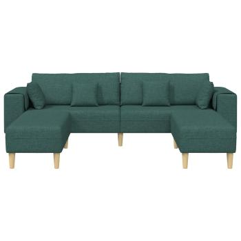 Sofa mit Kissen 3 pcs Dunkelgrün Stoff