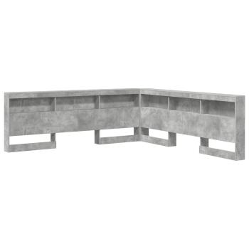 Aufbewahrungskopfteil Beton Grau Holzwerkstoff
