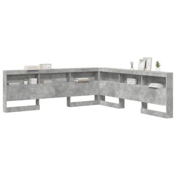 Aufbewahrungskopfteil Beton Grau Holzwerkstoff