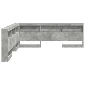 Aufbewahrungskopfteil Beton Grau Holzwerkstoff