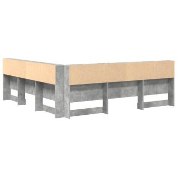Aufbewahrungskopfteil Beton Grau Holzwerkstoff