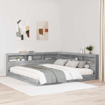 ARDEBO.de - Bücherregal-Bett Grau Sonoma 180 x 200 cm Holzwerkstoff