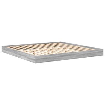 Bücherregal-Bett Grau Sonoma 180 x 200 cm Holzwerkstoff