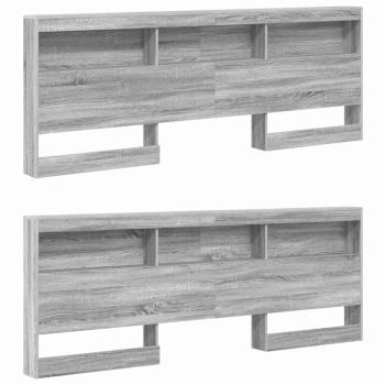 Bücherregal-Bett Grau Sonoma 180 x 200 cm Holzwerkstoff