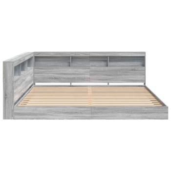 Bücherregal-Bett Grau Sonoma 180 x 200 cm Holzwerkstoff
