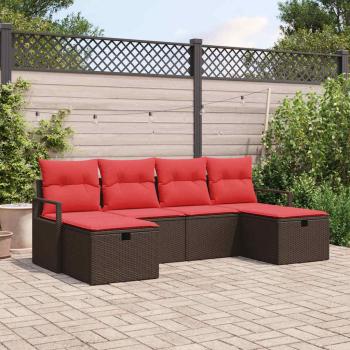 ARDEBO.de - Sofa Set mit Kissen 5 pcs Poly-Rattan