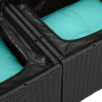 Garten-Sofa-Set 6 pcs Schwarz Poly-Rattan