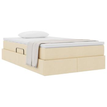 Aufbewahrungsbett mit Matratze Creme 120 x 190 cm Polyester