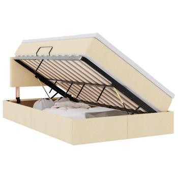 LED-Speicherbett mit Matratze Creme 120 x 190 cm Stoff