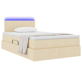 LED-Speicherbett mit Matratze Creme 120 x 190 cm Stoff