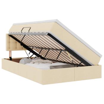 LED-Speicherbett mit Matratze Creme 120 x 190 cm Stoff