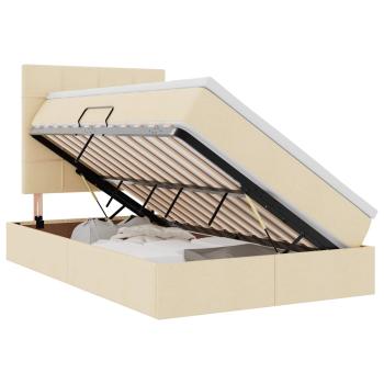 LED-Speicherbett mit Matratze Creme 120 x 190 cm Stoff