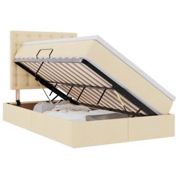 LED-Speicherbett mit Matratze Creme 120 x 190 cm Stoff