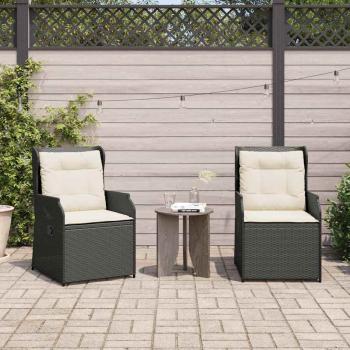 ARDEBO.de - Gartenbank 2 stk. Schwarz Poly-Rattan