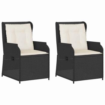 Gartenbank 2 stk. Schwarz Poly-Rattan