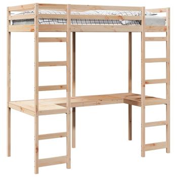 Hochbettrahmen Natur 75 x 190 cm Massives Kiefernholz