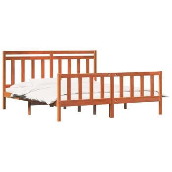 Bettrahmen mit Kopfteil 2 pcs Wachsbraun 205,5 x 185,5 x 100 cm