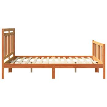 Bettrahmen mit Kopfteil 2 pcs Wachsbraun 205,5 x 145,5 x 100 cm