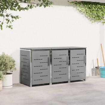 ARDEBO.de - Mülltonnenbox Edelstahl Grau
