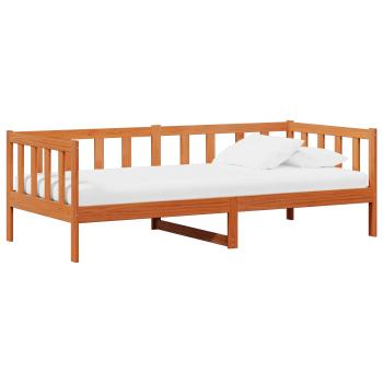 ARDEBO.de - Tag-Bett mit Kopfteil Wachsbraun und Weiß 90 x 200 cm
